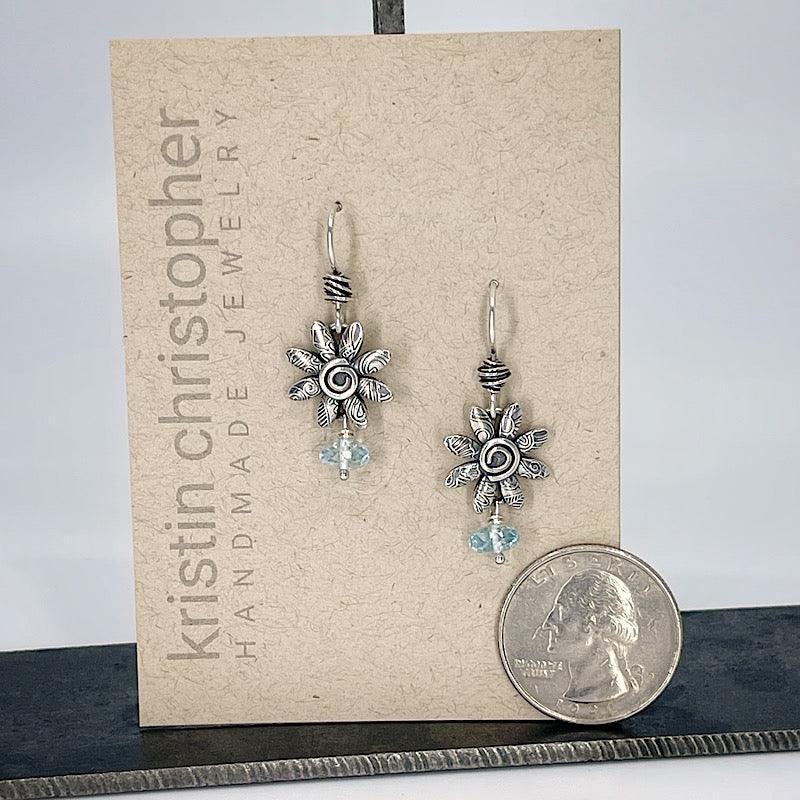 Sterling Silver Earrings with Blue Topaz - Kristin Christopher