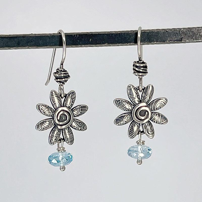 Sterling Silver Earrings with Blue Topaz - Kristin Christopher