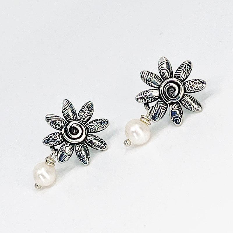 Sterling Silver Earrings with Freshwater Pearls - Kristin Christopher