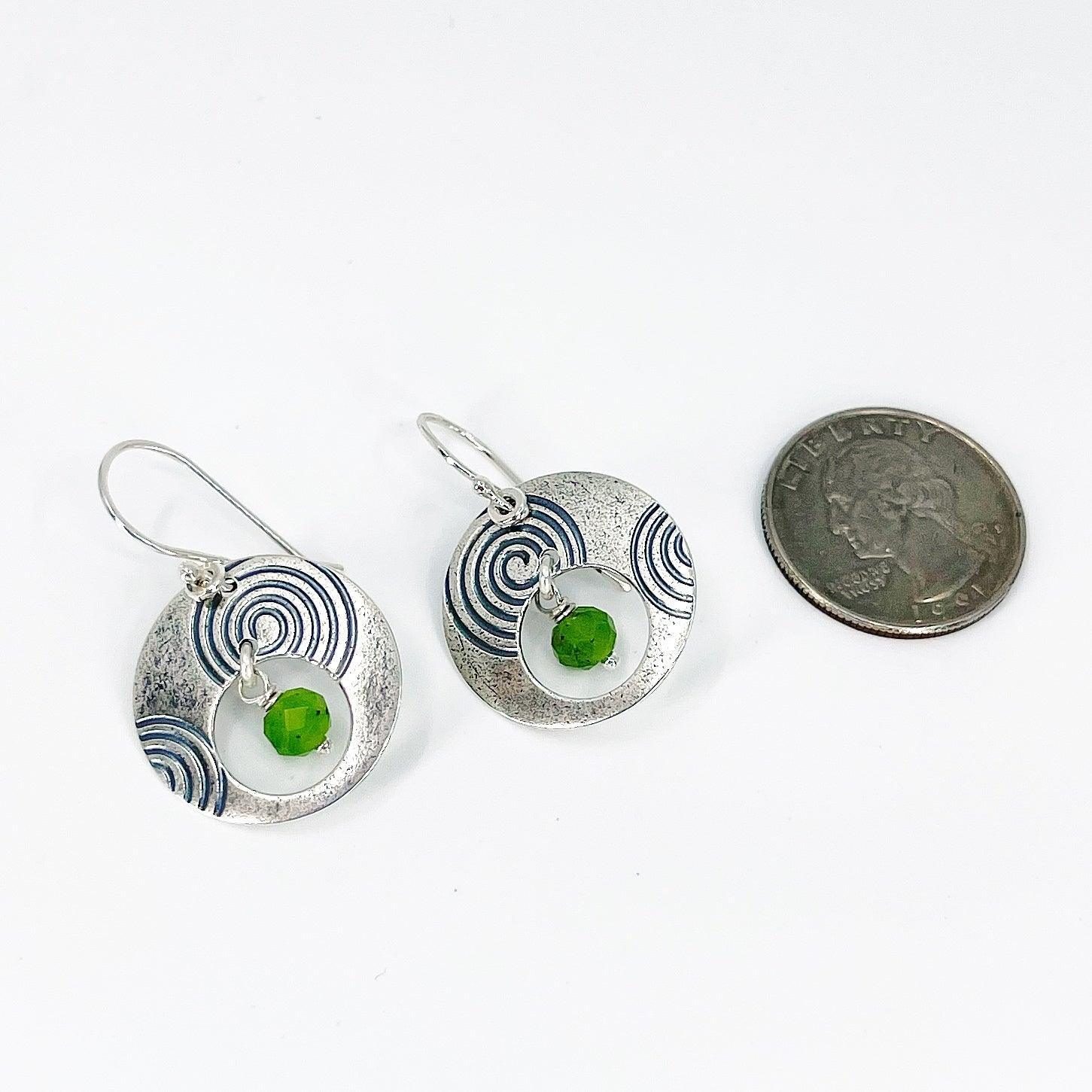 Sterling Silver Earrings with Jade - Kristin Christopher