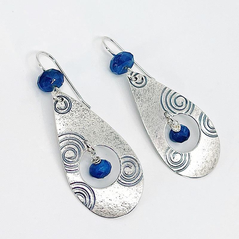 Sterling Silver Earrings with Kyanite - Kristin Christopher