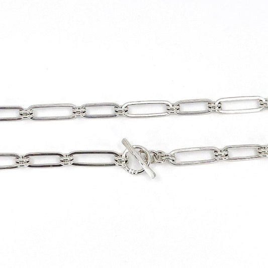 Sterling Silver Long and Short Oval Link Necklace - Kristin Christopher