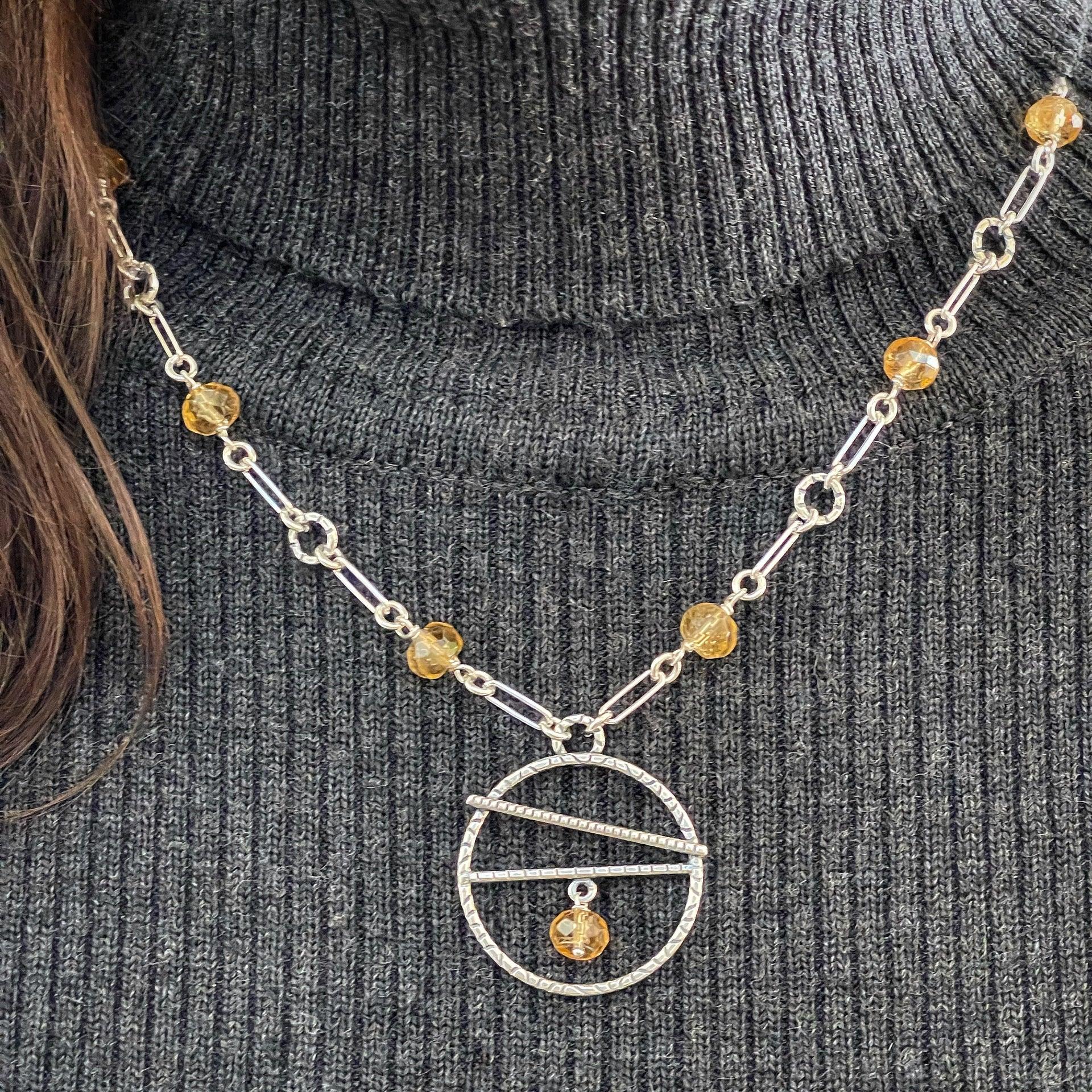 Sterling Silver Necklace with Citrine - Kristin Christopher
