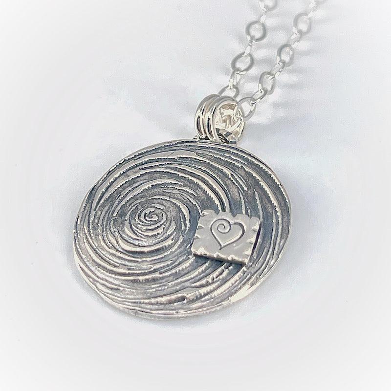 Sterling Silver Spiral with Heart Necklace - Kristin Christopher