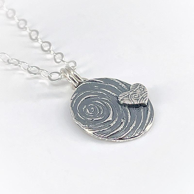 Sterling Spiral with Heart Necklace - Kristin Christopher