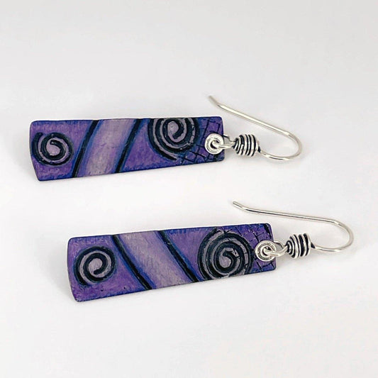 Purple Copper Earrings with Sterling Silver Accents - Kristin Christopher